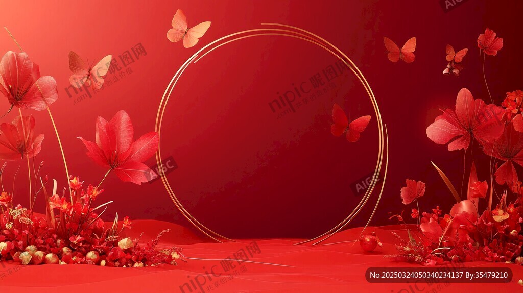 紅色蝴蝶花卉夢境