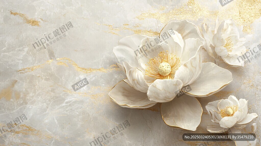 白花金紋背景