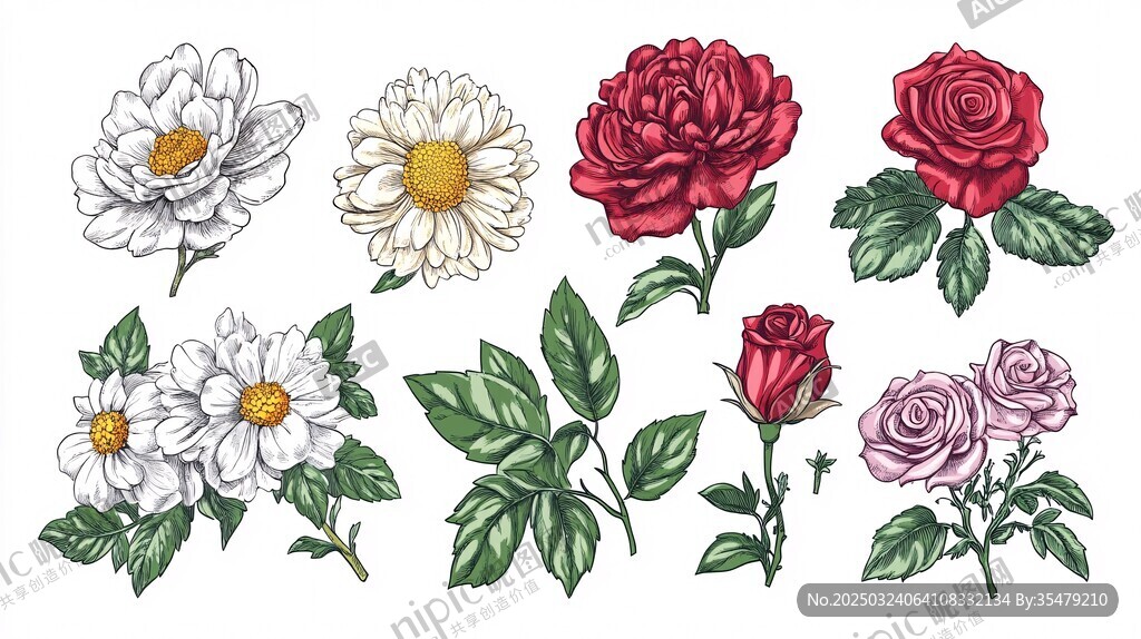 多彩花卉插畫(huà)集