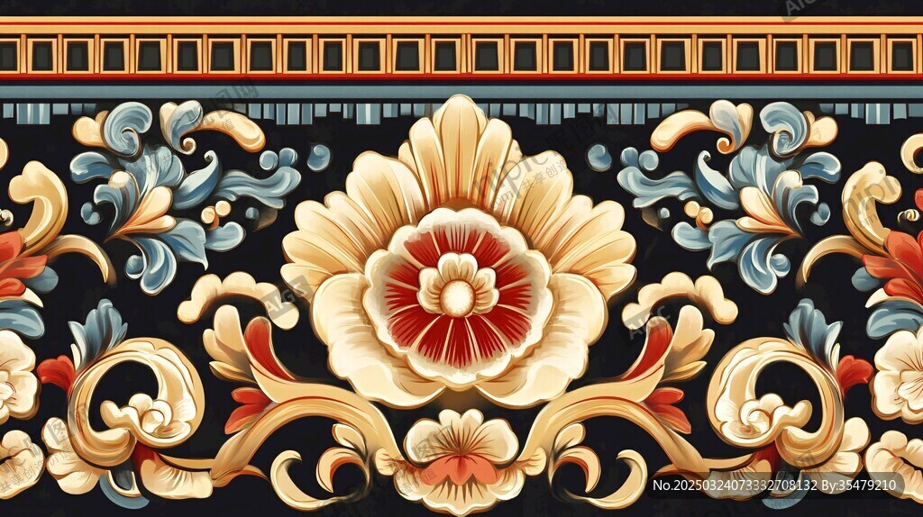 復(fù)古花卉圖案