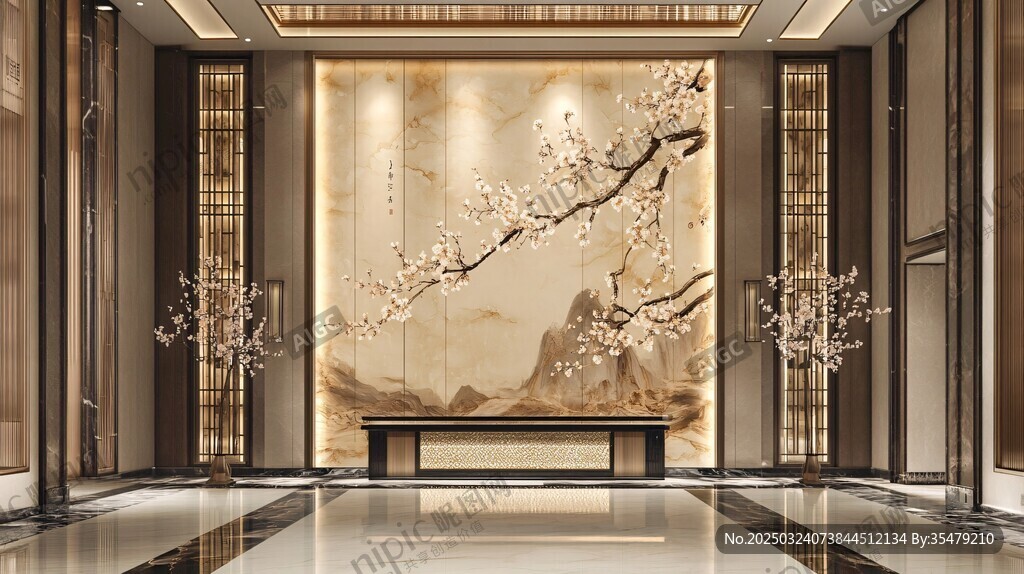 現(xiàn)代中國(guó)風(fēng)格的奢華大堂