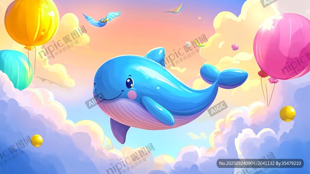 鯨與氣球的夢幻天空