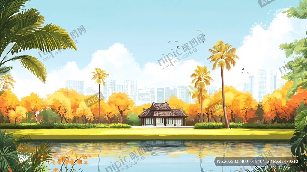 秋日城市綠洲