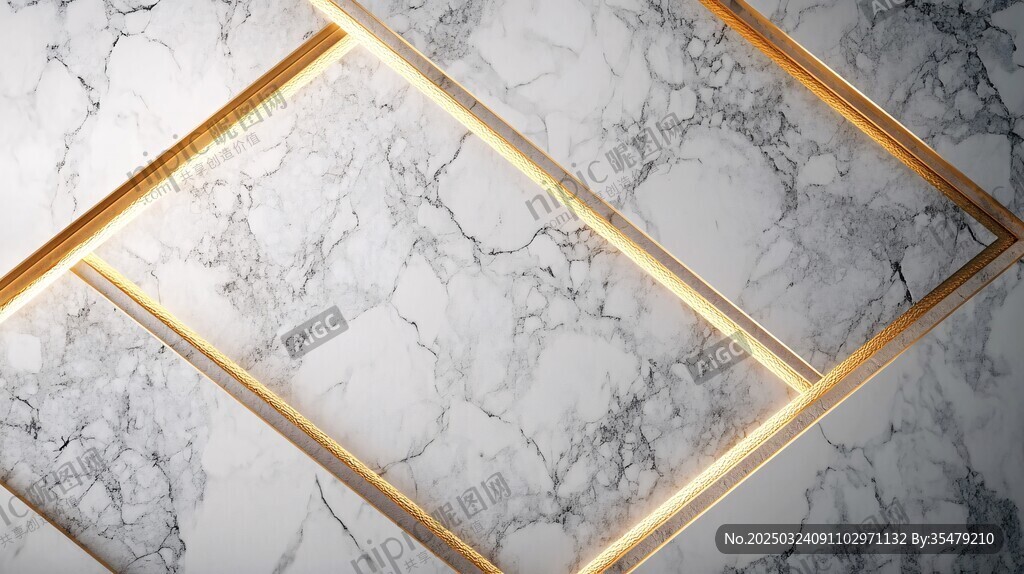 marble and gold geometric design
