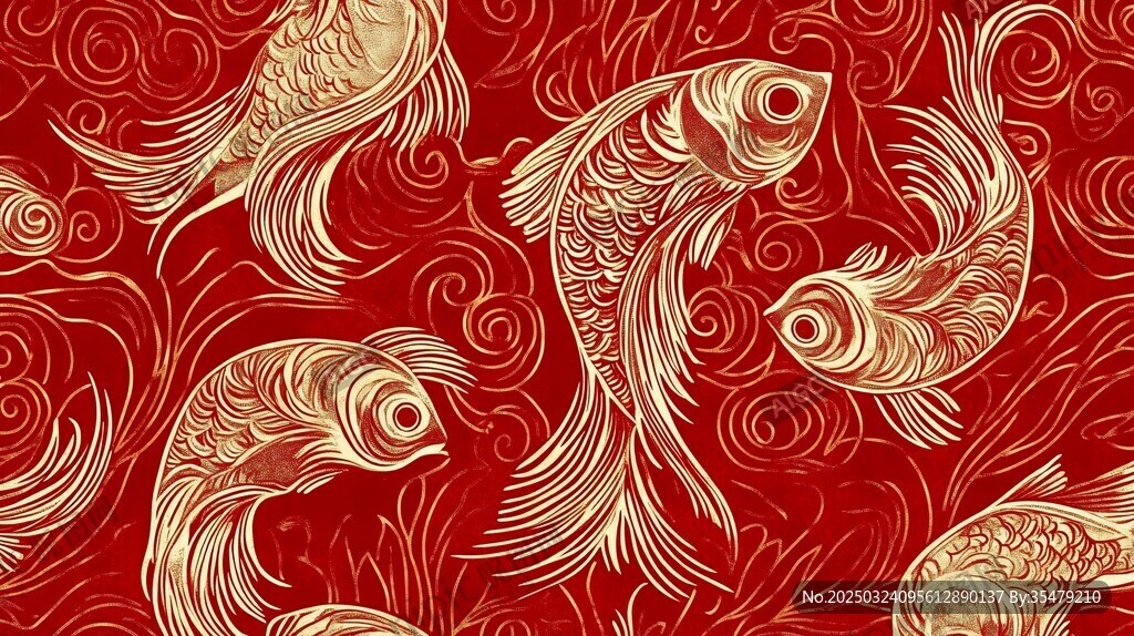 紅色金魚(yú)圖案