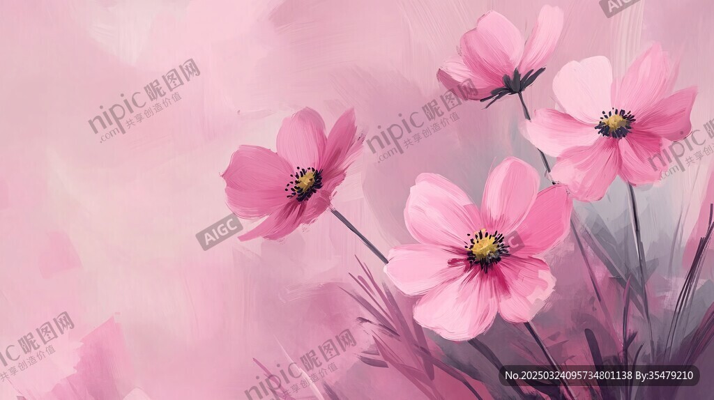 粉色花卉印象