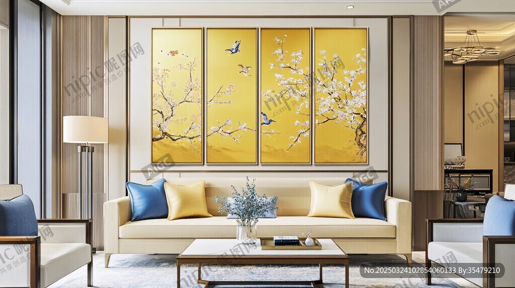金梅花鳥圖
