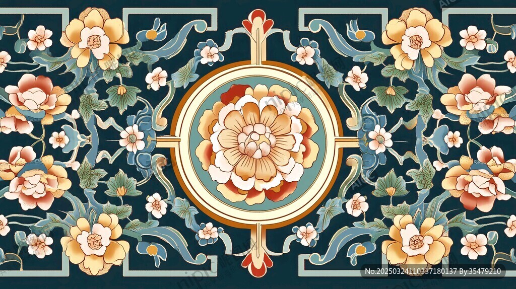 復(fù)古花卉圖案