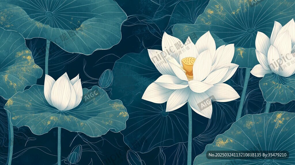 綠意盎然的荷塘之美