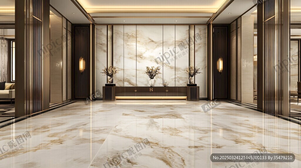 豪華大堂的 marble 裝飾