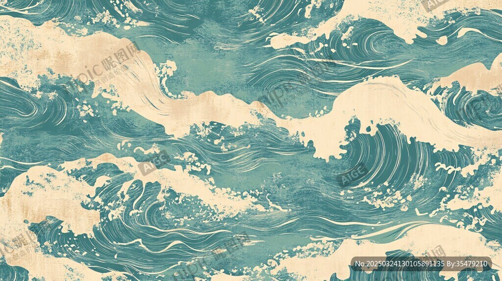 日式海浪圖案紋理背景