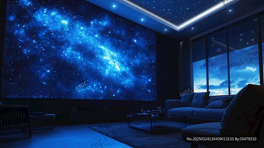 夢幻星空主題家庭觀影室