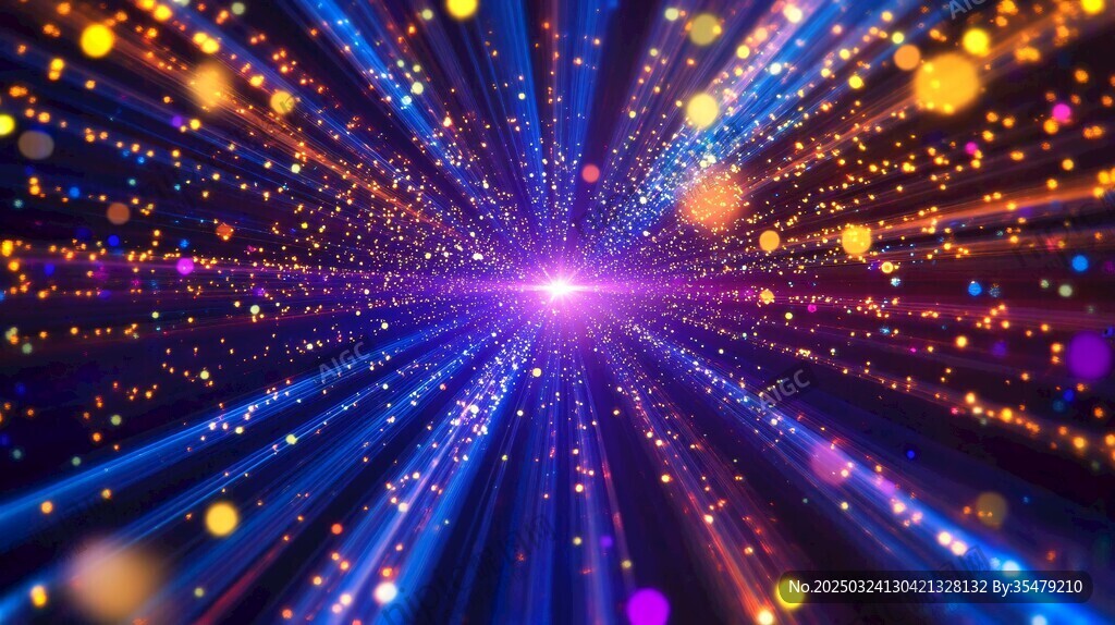 夢幻炫彩宇宙光線背景