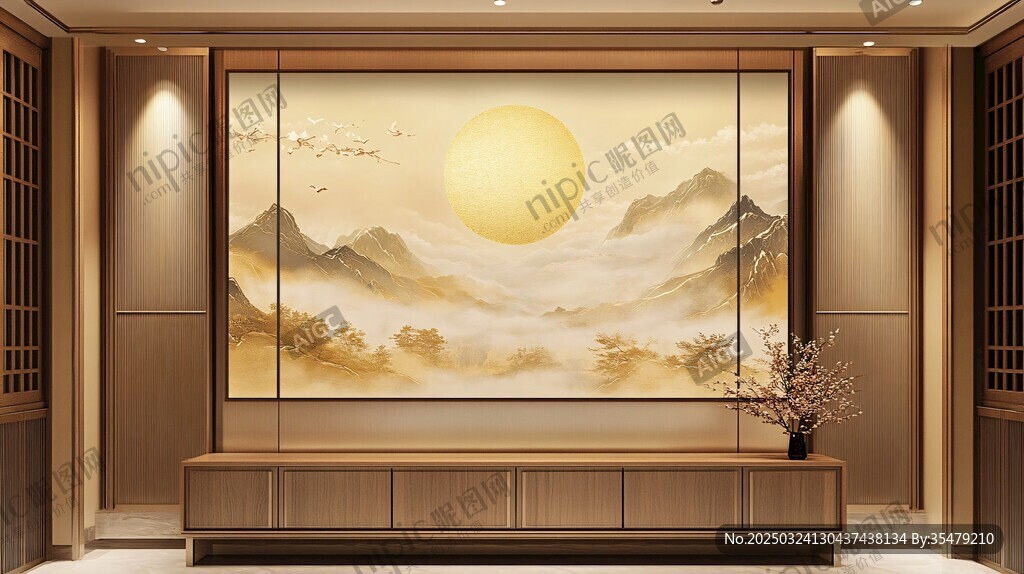 中式客廳大氣山水掛畫