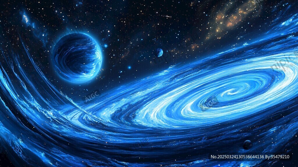 夢(mèng)幻藍(lán)色宇宙漩渦景觀
