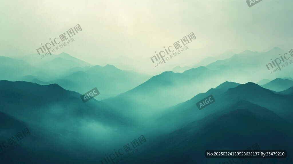 青山云霧間的詩意景致