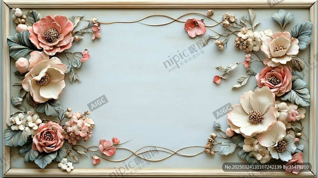 花卉裝飾畫(huà)框 浪漫唯美風(fēng)