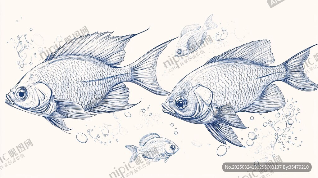 游弋的群魚插畫
