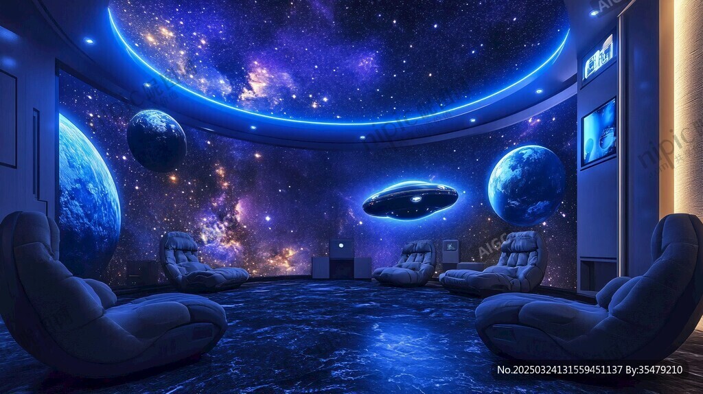 夢幻星空主題沉浸式觀影室