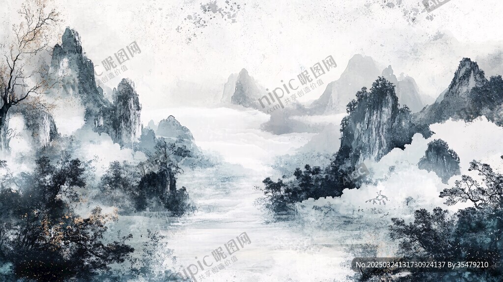 水墨山水意境圖