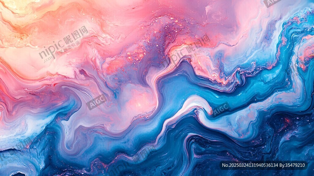 夢幻流體色彩藝術畫面
