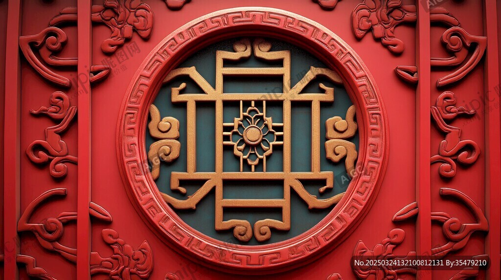 中式紅墻精致傳統(tǒng)裝飾