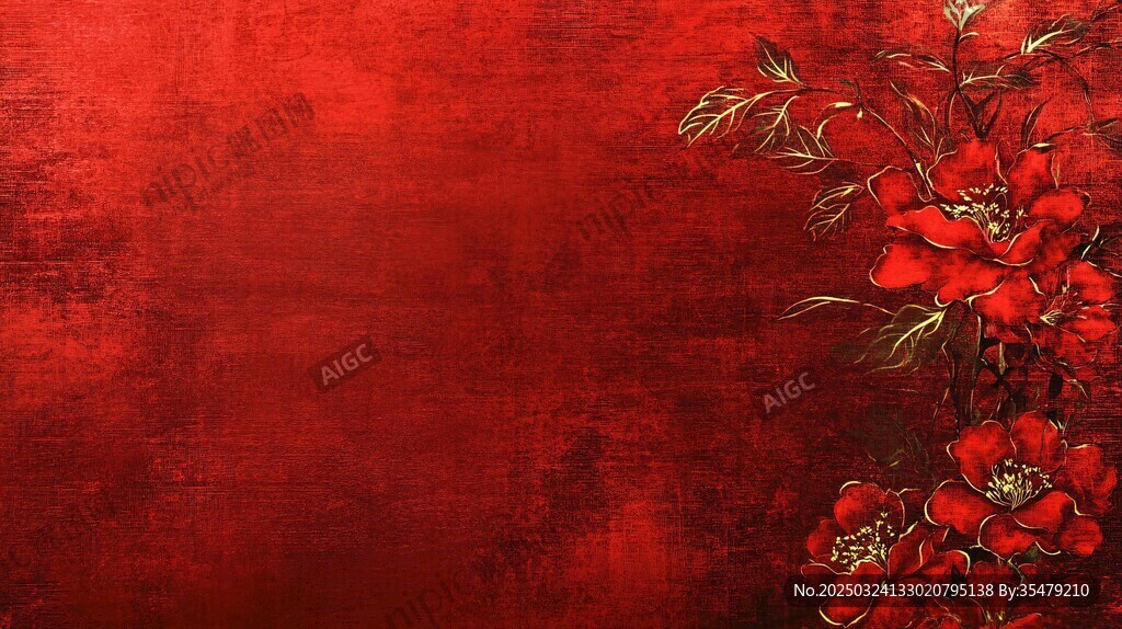 紅色花卉背景圖