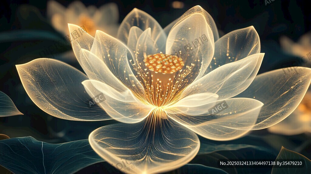 夢幻透明蓮花綻放