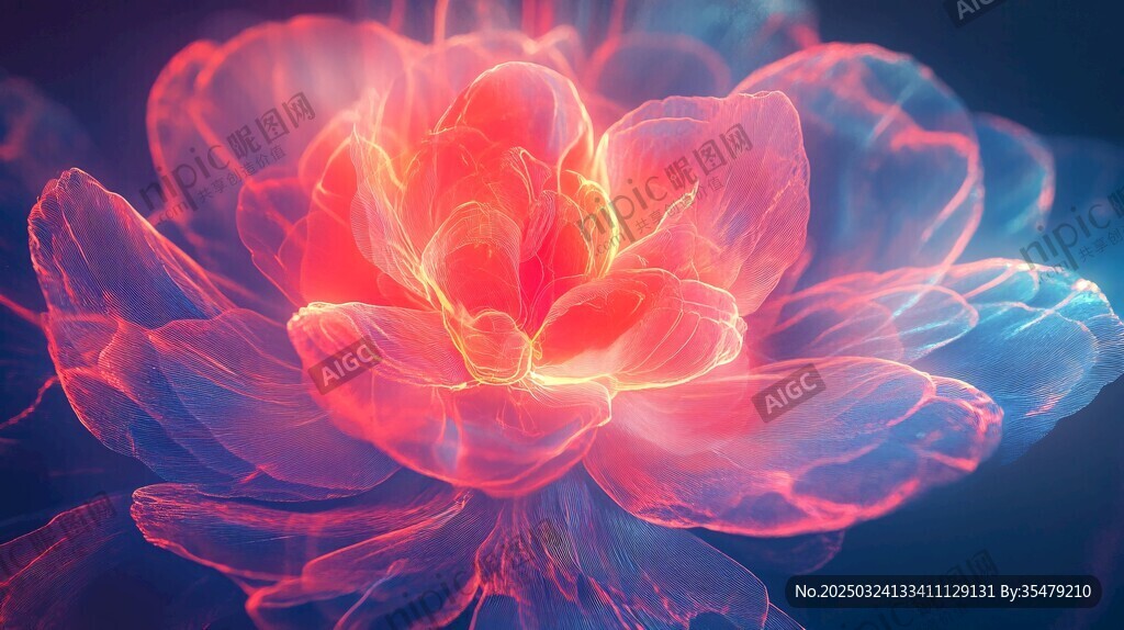 夢幻炫彩發(fā)光花朵