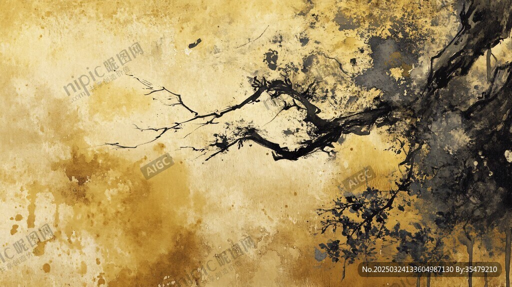 水墨枯樹(shù) 盡顯東方意境