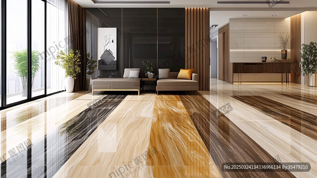 現(xiàn)代簡約風客廳瓷磚展示