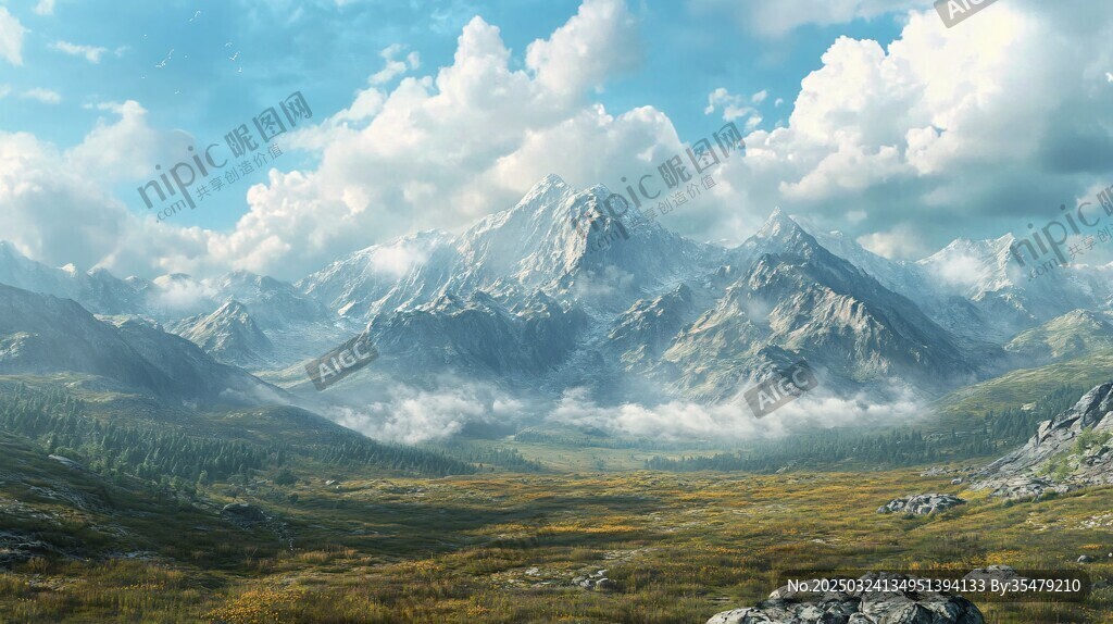 壯麗山間云海自然風(fēng)光