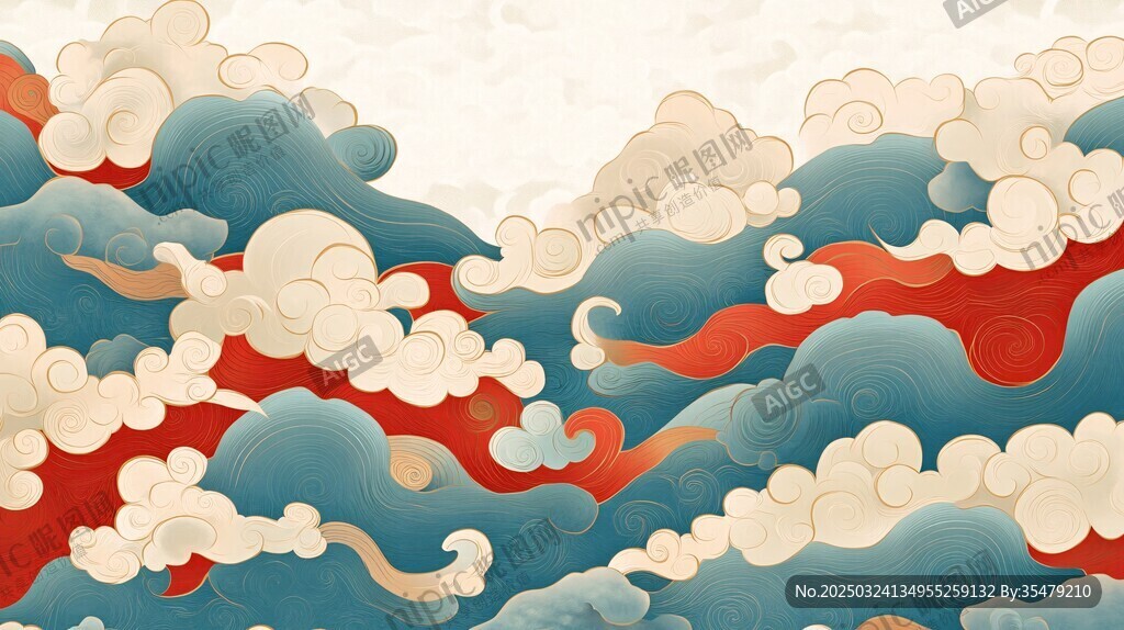 中式云海插畫