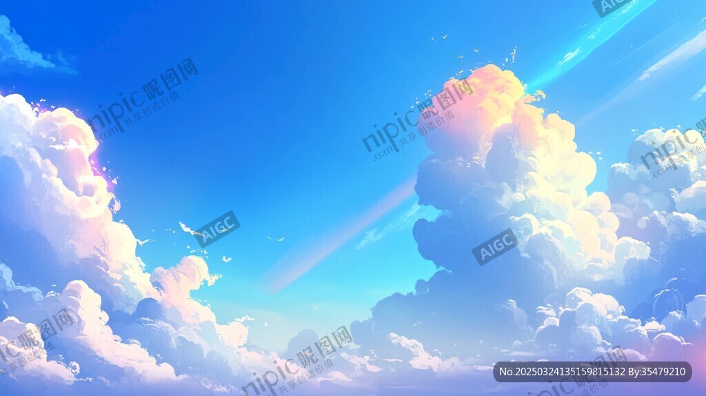 夢幻云端的絢爛天空