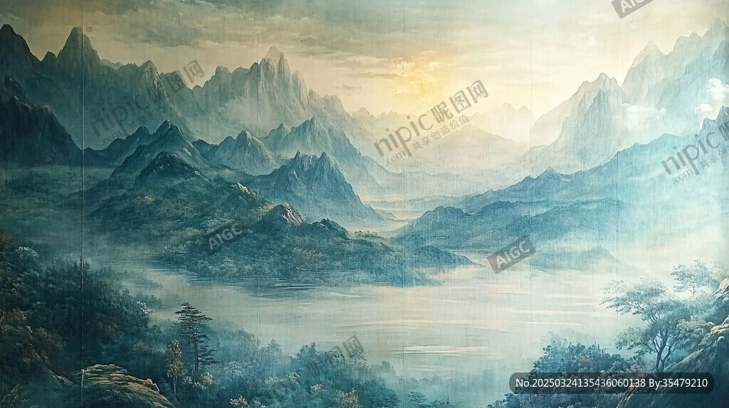 晨曦中的壯美山水畫卷