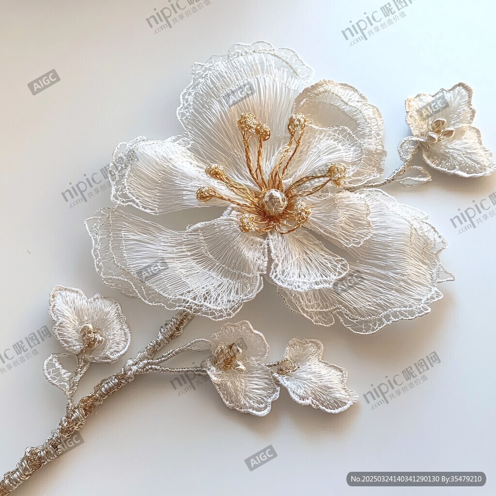 精致絲線花朵手工飾品