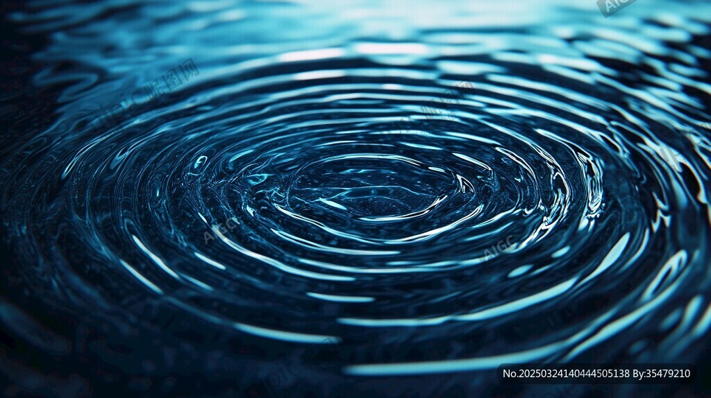 藍色水面上的漣漪
