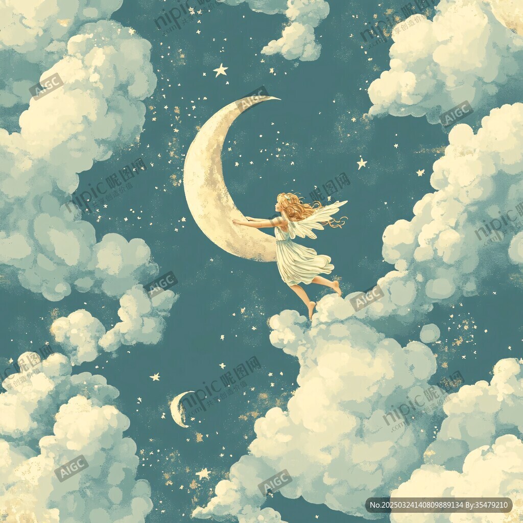 夢(mèng)幻天使與新月云端共舞
