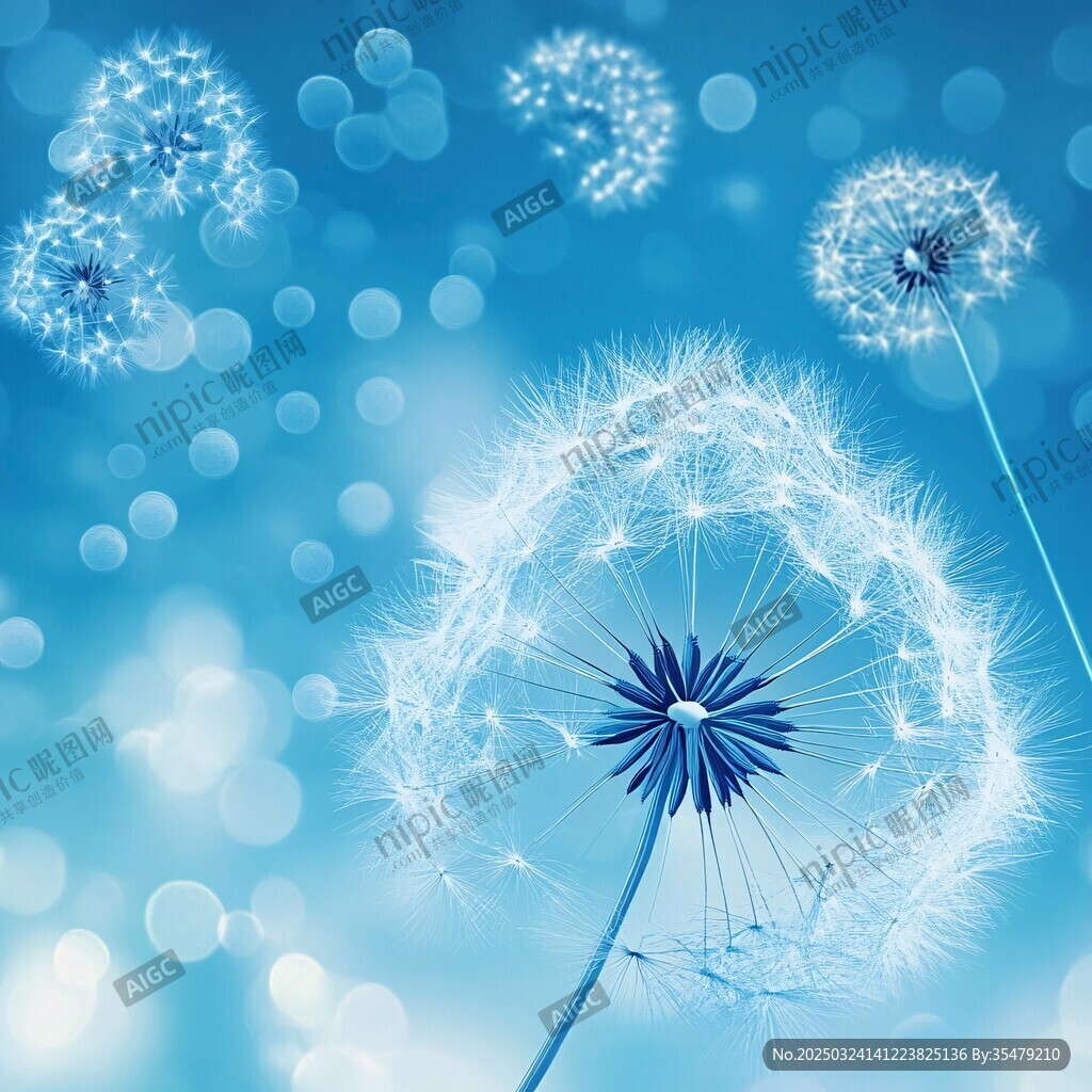 梦幻蒲公英在蓝天中飞舞 梦幻蒲公英在蓝天中飞舞