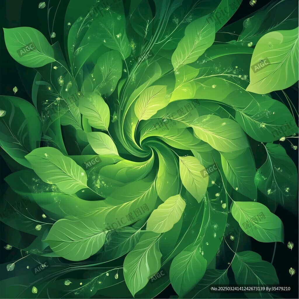 綠意漩渦 靈動的葉片世界