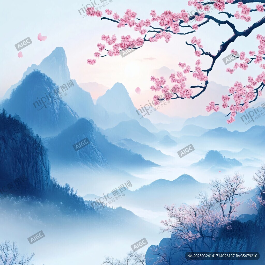 春日山巒綻繁花美景