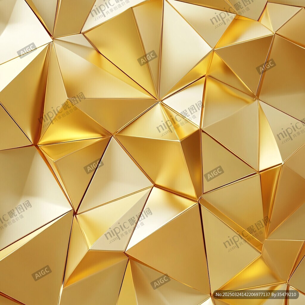 金色幾何多邊形立體紋理背景