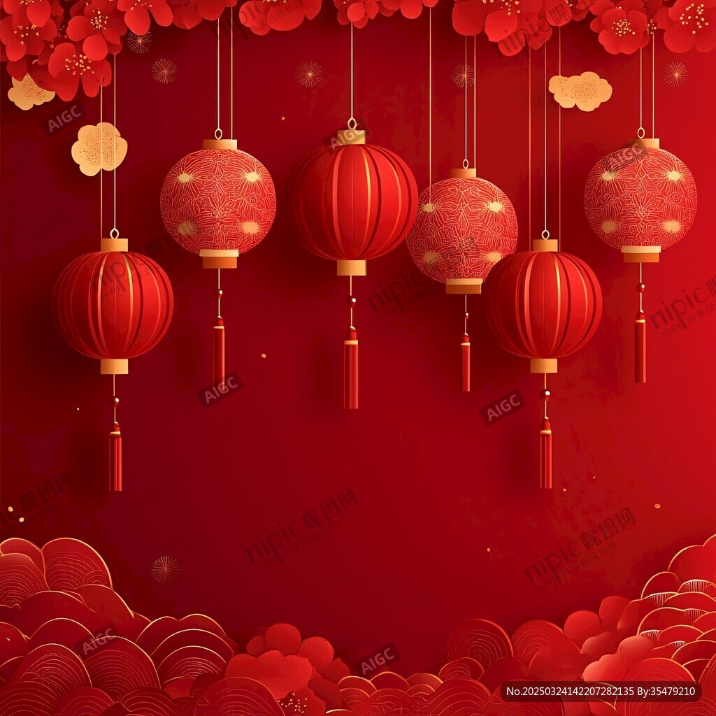 喜慶中國風(fēng)紅燈籠背景圖