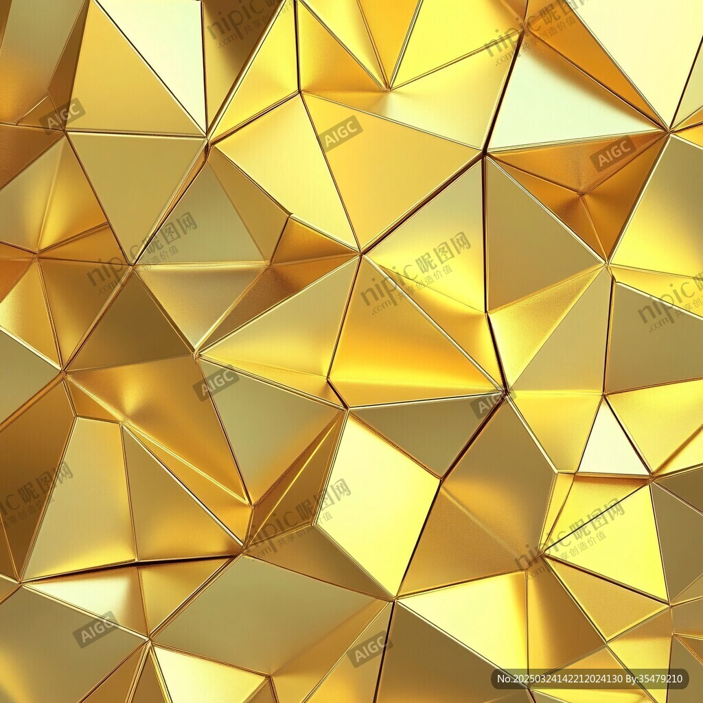 金色多邊形立體幾何背景
