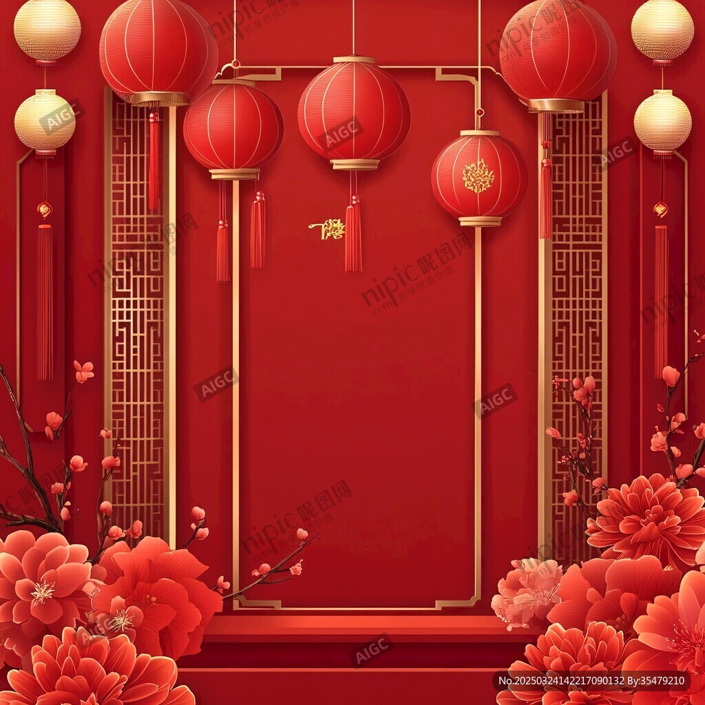 中式新春喜慶場景布置