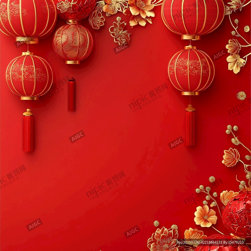喜慶紅燈籠裝點紅火背景