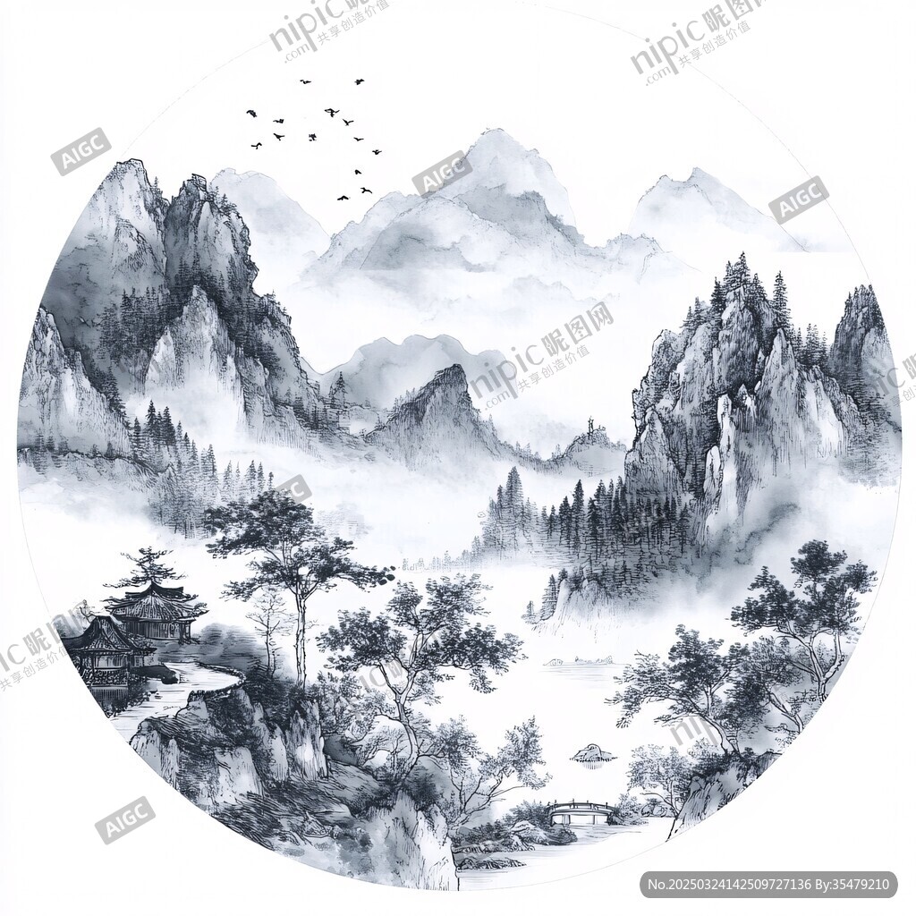 水墨山水圖