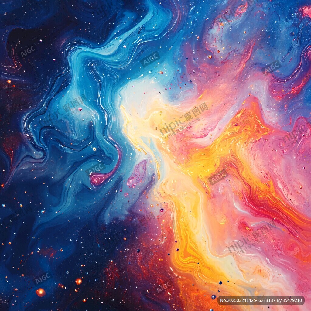 夢幻星云色彩藝術畫作