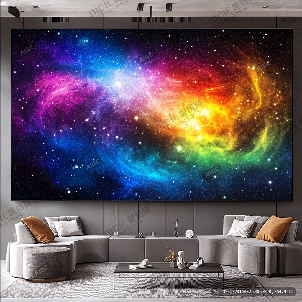 夢幻星空壁畫裝飾現(xiàn)代客廳