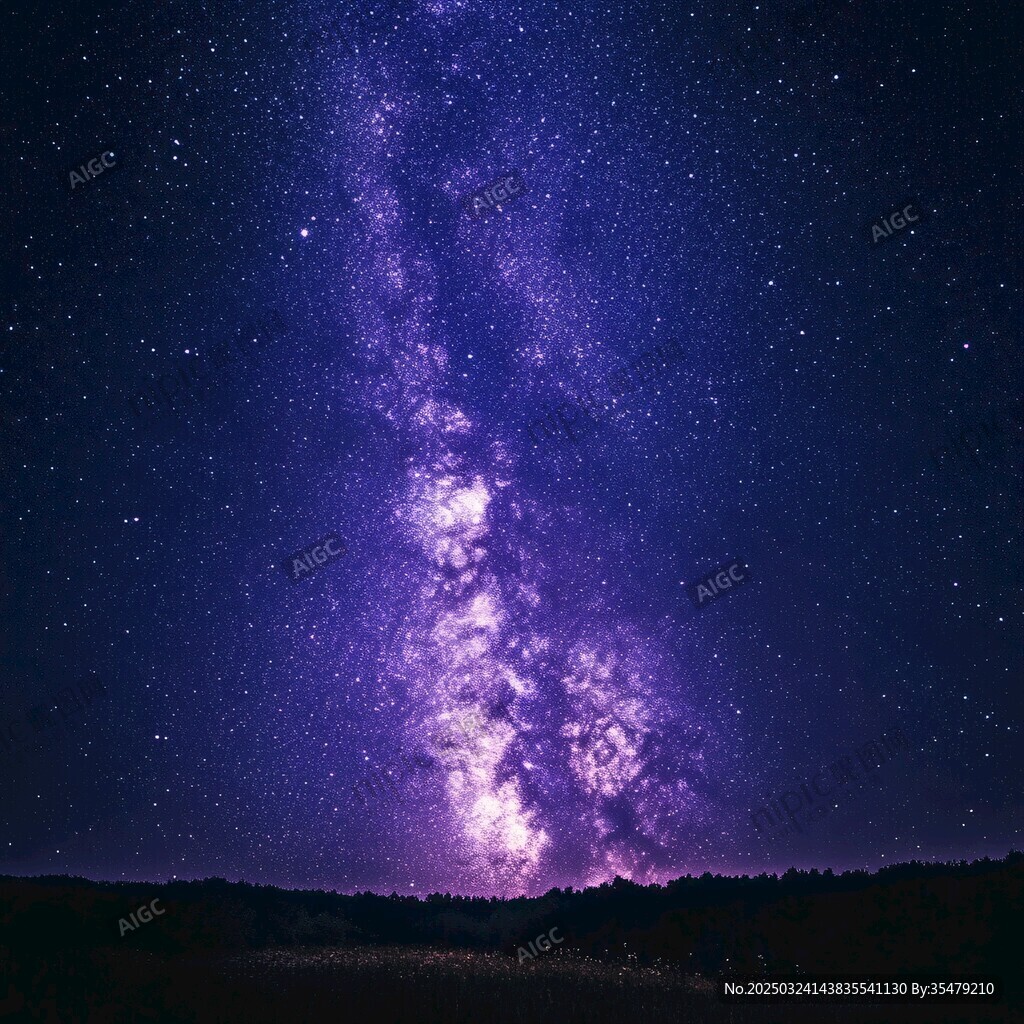 璀璨星河下的夢幻夜空